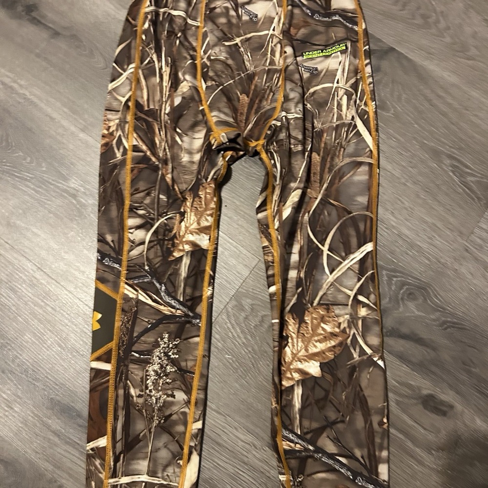 Under Armour Cold Gear Youth M Leggings Base Layer Mossy Oak Camouflage Hunting - Picture 3 of 7